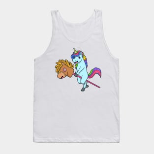 Unicorn riding Hobby Horse - Hobby Horsing Tank Top